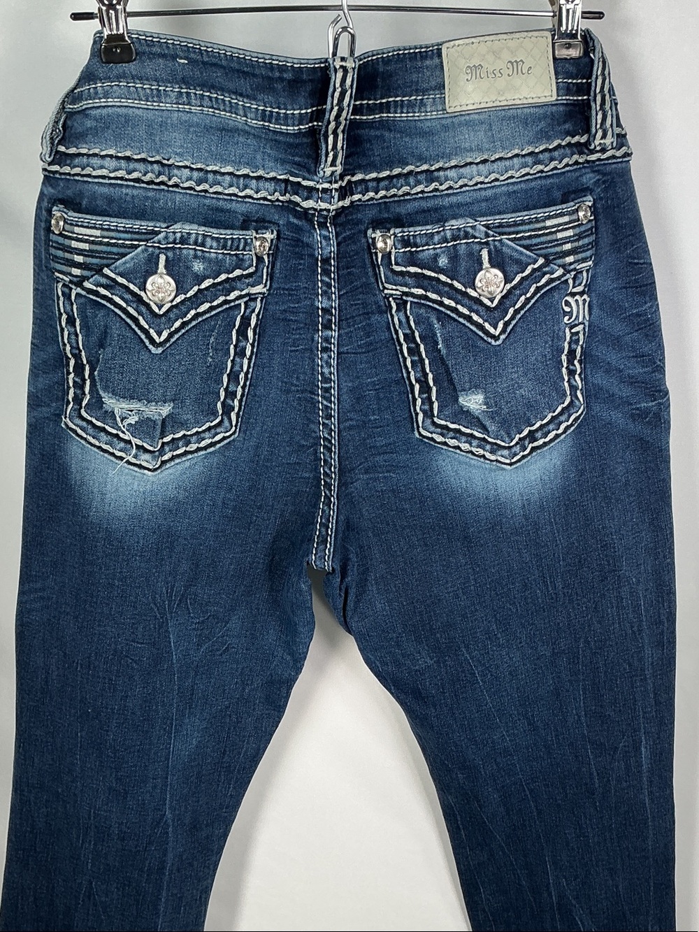 Miss Me Mid Rise Skinny Jeans Embellished Pocket 33 - Picture 4 of 15